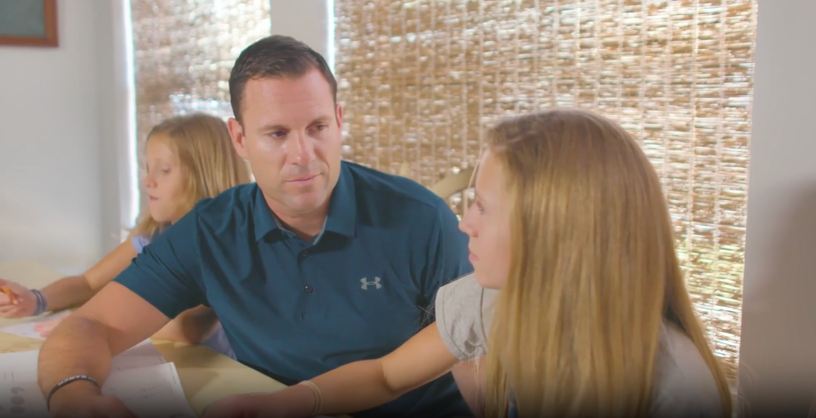 Jason Melton - a 2nd.MD patient telling his story surrounded by his daughters